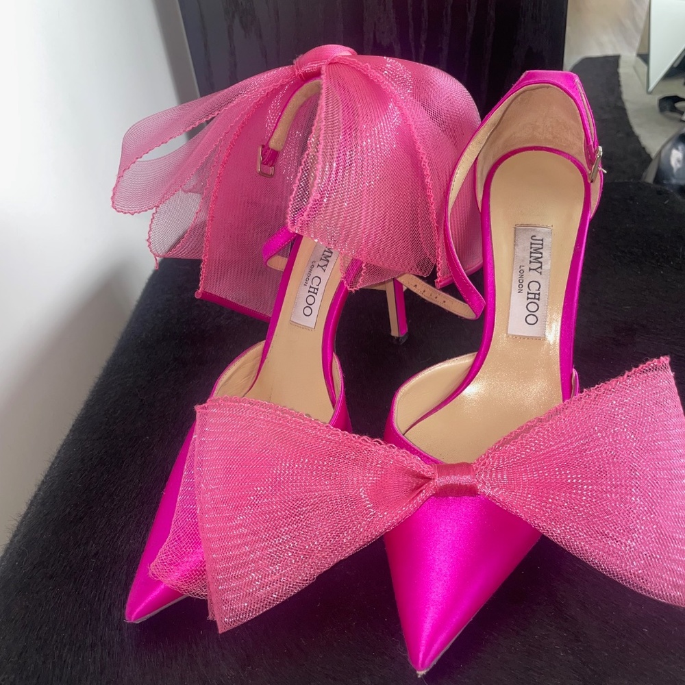 Jimmy Choo Women's Averly Bow Ankle Strap Pumps